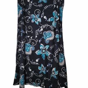 Croft & Barrow Womens Navy Floral A Line Skirt 12